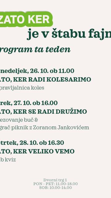 Tudi ta teden se družimo v &scaron;tabu! 🙌🏼