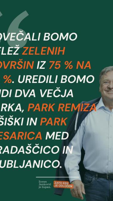 V Ljubljani imamo največji delež zelenih povr&scaron;in do sedaj, kar 546 m&sup2; na prebivalca.